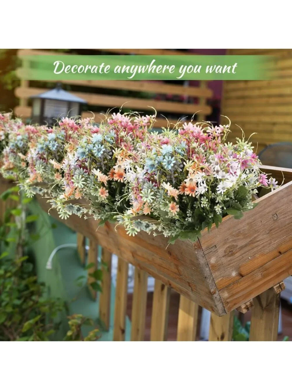 24 Pcs Wildflower Silk Daisy Bouquets - UV Resistant Faux Greenery for Home